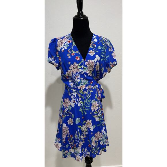 Yumi Kim Kennedy Wrap Dress Blue Floral Size Small - Picture 2 of 8